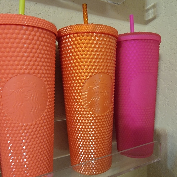 Studded Pearl Orange Starbucks tumbler - Picture 1 of 4